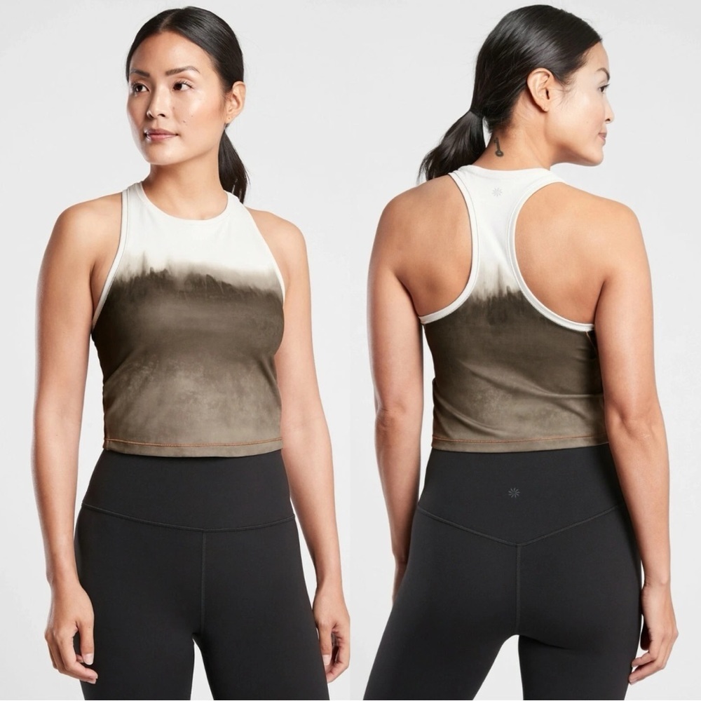 Athleta Shanti Watercolor Stripe Crop Tank Top